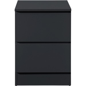 3 Piece Furniture Set Chest of Drawers Bedside Tables Birlea Oslo - Black by Birlea