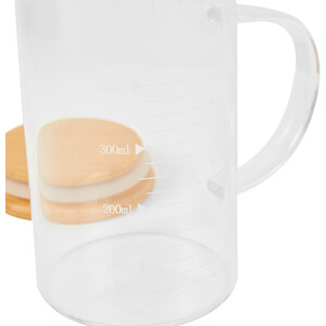 Glass Measuring Jug with Bamboo Lid 500ml - Clear