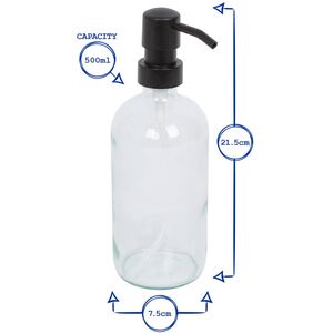 Glass Soap Dispensers with Labels - 500ml - White - Pack of 2 - Green by Harbour Housewares