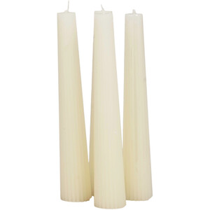 Pack of 4 Nordic Ribbed Taper Candles