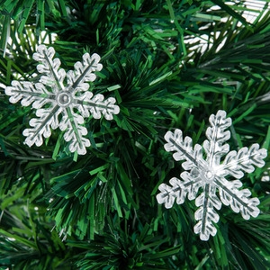 HOMCOM Artificial Christmas Xmas Tree Snowflake LED - Green / 4ft by HOMCOM