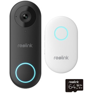 Reolink 2K Plus WiFi Smart AI Doorbell and Chime with 64GB MicroSD - Black/White by Reolink