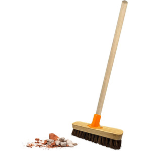 Strong Stiff Deck Scrubber Hard Bristle Brush With Wooden Handle - Brown by STORM TRADING GROUP