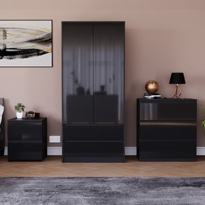 Vida Designs Glinton 3 Piece FSC Certified Bedroom Set - Black by Vida Designs