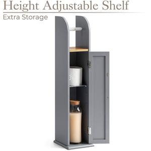 Toilet Roll Holder with Cabinet - Grey by Christow