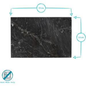 6x Rectangle Marble Placemats - 30cm x 20cm - White by Argon Tableware