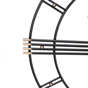 Large Vintage Roman Numeral Metal Wall Clock - Black by Livingandhome