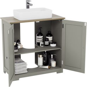Priano 2 Door Under Sink Cabinet - Grey by Vida Designs