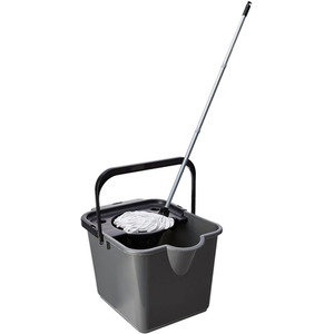 Hard Floor Cleaning 12L Metallic Mop and Bucket Set With Pouring Lip - Metallic by STORM TRADING GROUP
