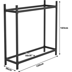 Iron Powder Coated Firewood Logs Holder - Black by Livingandhome