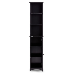 Shrewsbury Tall Bathroom Cabinet with Shutter Style Door - Black by VonHaus