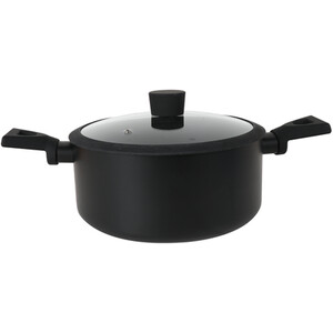Ayano Soft Touch Non Stick Saucepan with Lid - Black / 20cm by Kitchenmaster