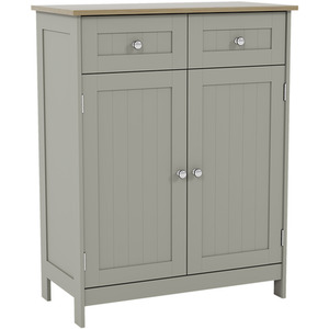 Priano 2 Drawer 2 Door Freestanding Cabinet - Grey by Vida Designs