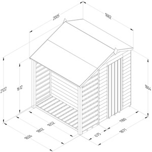 4LIFE 4×6 Apex Shed with Lean To - No Installation / 0 by Forest Garden