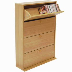 CD 200 - 200 CD Storage Cupboard Tilting 4 Drawer - Beech - Beech by Watsons