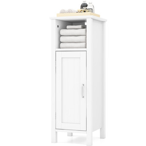 Bathroom Floor Cabinet Storage Cabinet - White by Costway