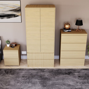 Denver Bedroom Set (2 Drawer Bedside, 4 Drawer Chest, 2 Door 2 Drawer Wardrobe) by Vida Designs