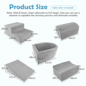 5-Piece Climb and Crawl Playset - Grey by Costway