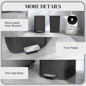 HOMCOM Kitchen Pedal Bin Fingerprint Proof by HOMCOM