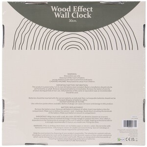 Wood Effect Wall Clock - Neutral