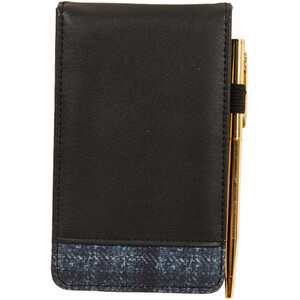 Tartan Notebook and Pen - Black and Grey