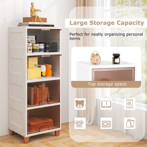 4-Tier Stackable Storage Boxes - White by Costway