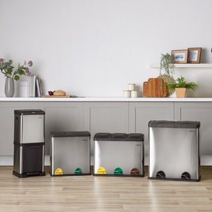 Recycling Kitchen Bin Stainless Steel 45L - Silver by VonHaus