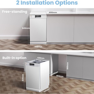 Comfee 10-Place Independent Dishwasher with 6 Wash Programs - White by Comfee