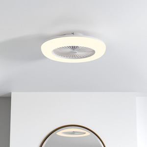 Round LED Fan Light with Soft Light - White by Livingandhome