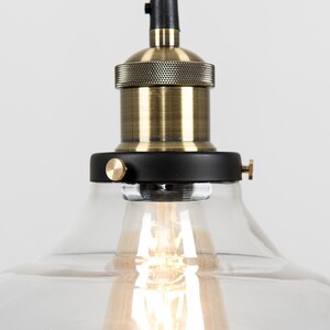 Industrial Black And Gold Clear Glass Pendant Ceiling Light - Black by ValueLights