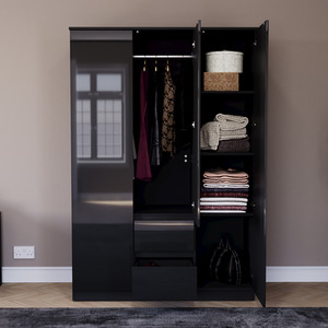 Vida Designs Glinton 4 Piece FSC Bedroom Set - Black by Vida Designs