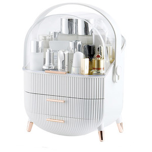 Makeup Organiser Case with Lid - White by Livingandhome