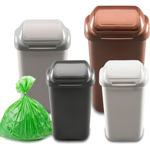 Waste Bin with Secure Lid 15-30-50L - White / 15l by Home Centre