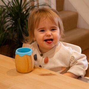130ml Bamboo Baby Trainer Cup - Blue / 9.5cm by Tiny Dining