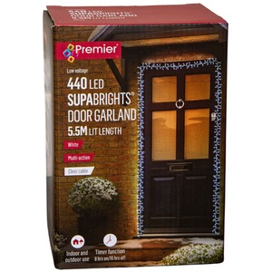 Door Christmas String Lights with 440 White LEDs - White by Samuel Alexander