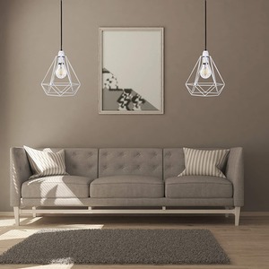 Metal Cage Pendant Light Shade - White by Giggi