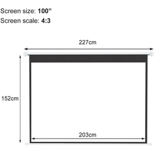 Large Electric Motorized Projector Screen - White / 100 Inches by Livingandhome