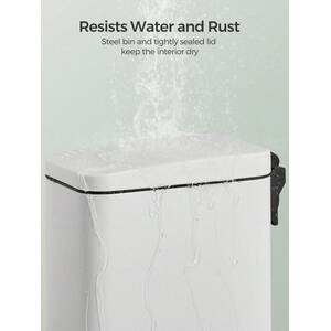 SONGMICS Slim Pedal Bathroom Bin with Soft Close - White by SONGMICS