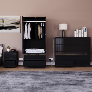 Vida Designs Glinton 3 Piece FSC Certified Bedroom Set - Black by Vida Designs