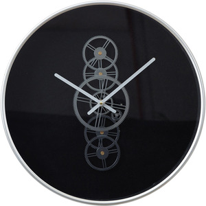 Metal Gears Wall Clock for Bedroom Furniture - Black by Vanity Living