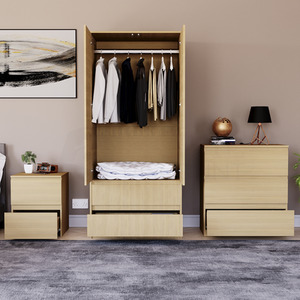 Denver Bedroom Set (2 Drawer Bedside, 3 Drawer Chest, 2 Door 2 Drawer Wardrobe) by Vida Designs