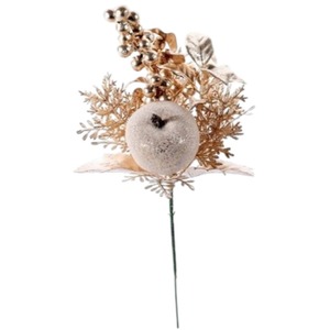 Artificial Apple and Berries Pick 12cm - Champagne by Kingsbury Gifts