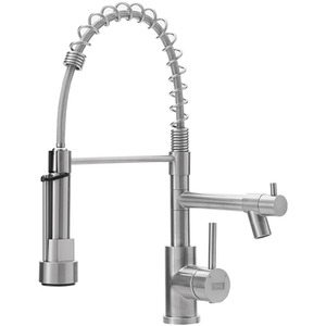 Kitchen Tap with Pot Filler and Pull-Down Spring Nozzle - Silver by Livingandhome