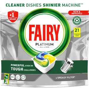 Fairy Platinum All-in-One Dishwasher Tablets - 21 by Fairy