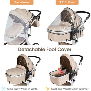 2-in-1 Convertible Baby Stroller Pushchair - White by Costway