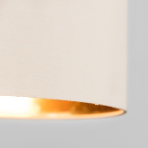 Modern Beige And Gold Ceiling Pendant Light Shade - Cream by ValueLights