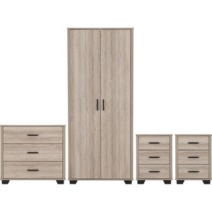 Oliver 2 Door Wardrobe Bedroom Set - Light Oak Effect by Seconique