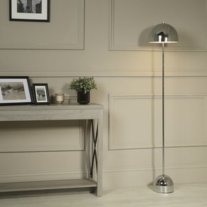 Portable Led Mushroom Floor Lamp Chrome - Silver by Lighting Collection