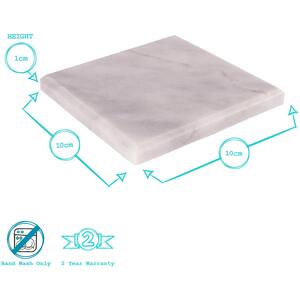 12pc Marble Placemats Square Coasters Set - White by Argon Tableware
