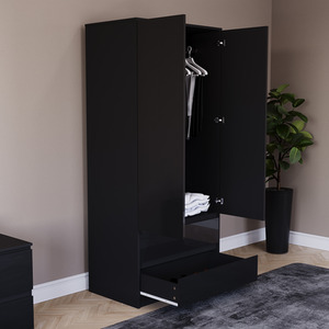 Vida Designs Glinton 3 Piece FSC Certified Bedroom Set - Black by Vida Designs